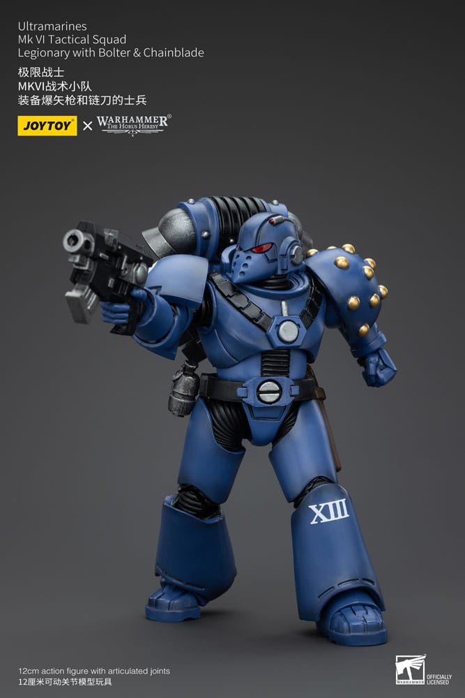 Warhammer The Horus Heresy Action Figure 1/18 Ultramarines MK VI Tactical Squad Legionary with Bolter& Chainblade 12 cm 6927054400089