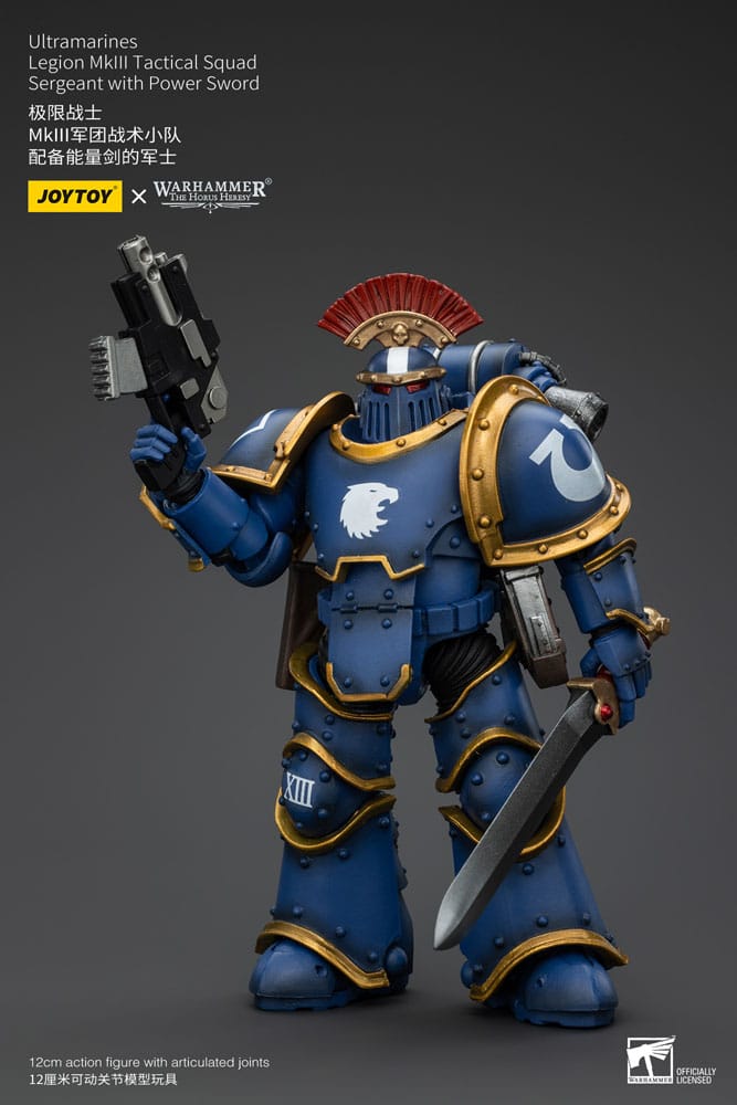 Warhammer The Horus Heresy Action Figure 1/18 Ultramarines Legion MKIII Tactical Squad Sergeant with Power Sword 12 cm 6927054400102