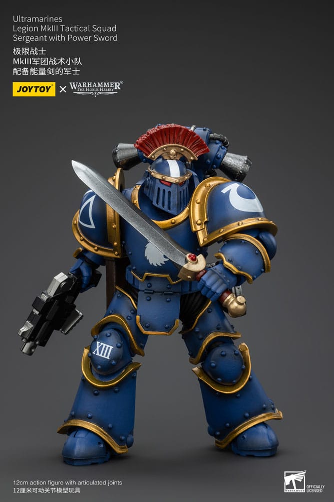Warhammer The Horus Heresy Action Figure 1/18 Ultramarines Legion MKIII Tactical Squad Sergeant with Power Sword 12 cm 6927054400102