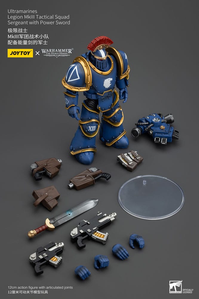 Warhammer The Horus Heresy Action Figure 1/18 Ultramarines Legion MKIII Tactical Squad Sergeant with Power Sword 12 cm 6927054400102