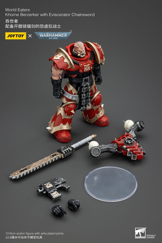 Warhammer 40k Action Figure 1/18 World Eaters Khorne Berzerker with Eviscerator Chainsword 13 cm 6927054400560