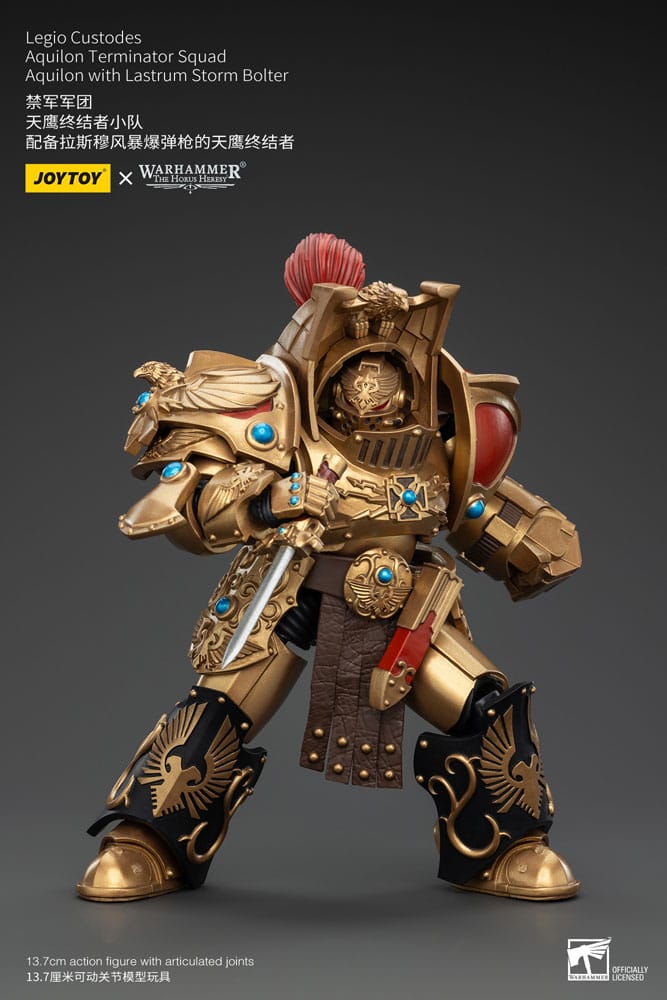Warhammer The Horus Heresy Action Figure 1/18 Legio Custodes Aquilon Terminator Squad Aquilon with Lastrum Storm Bolter 14 cm 6927054400744