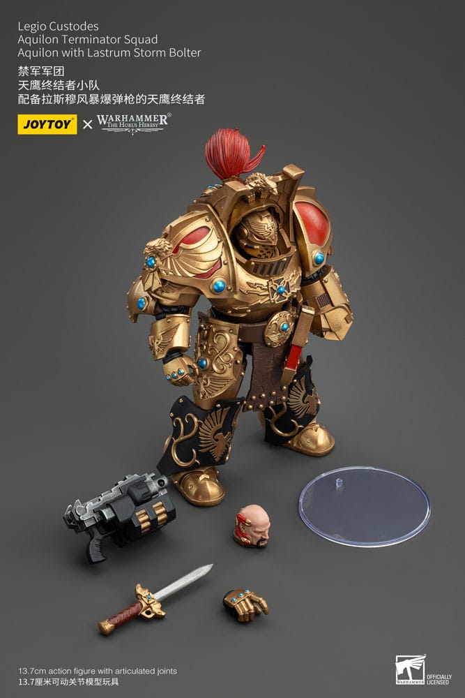 Warhammer The Horus Heresy Action Figure 1/18 Legio Custodes Aquilon Terminator Squad Aquilon with Lastrum Storm Bolter 14 cm 6927054400744
