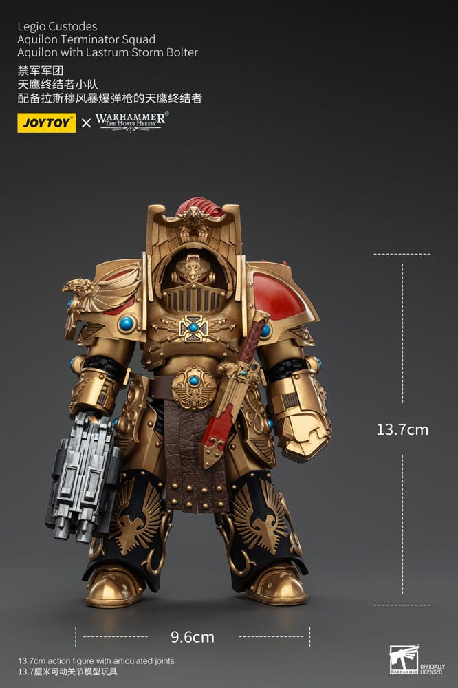 Warhammer The Horus Heresy Action Figure 1/18 Legio Custodes Aquilon Terminator Squad Aquilon with Lastrum Storm Bolter 14 cm 6927054400744