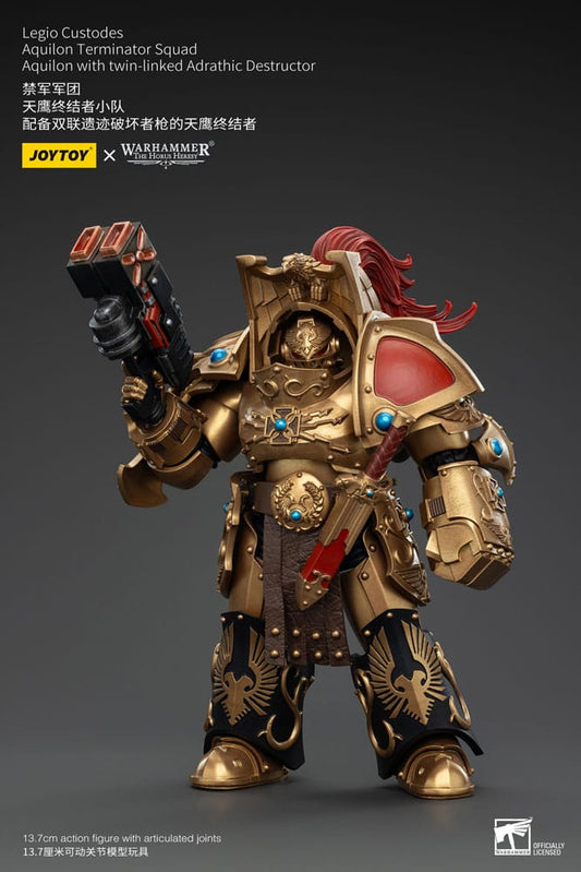 Warhammer The Horus Heresy Action Figure 1/18 Legio Custodes Aquilon Terminator Squad Aquilon with twin-linked Adrathic Destructor 14 cm 6927054400751