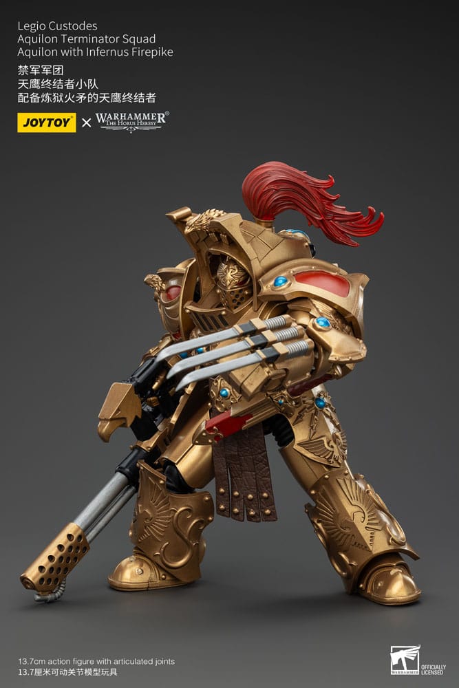 Warhammer The Horus Heresy Action Figure 1/18 Legio Custodes Aquilon Terminator Squad Aquilon with Infernus Firepike 14 cm 6927054400768