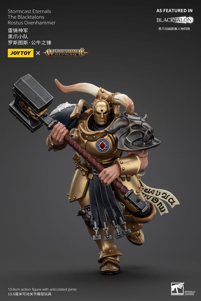 Warhammer Age of Sigmar Actionfigur Stormcast Eternals The Blacktalons Rostus Oxen hammer 20 cm 6927054400928