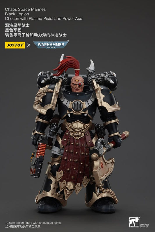 Warhammer 40k Action Figure Chaos Space Marines Black Legion Chosen with Plasma Pistol and Power Axe 20 cm 6927054400959