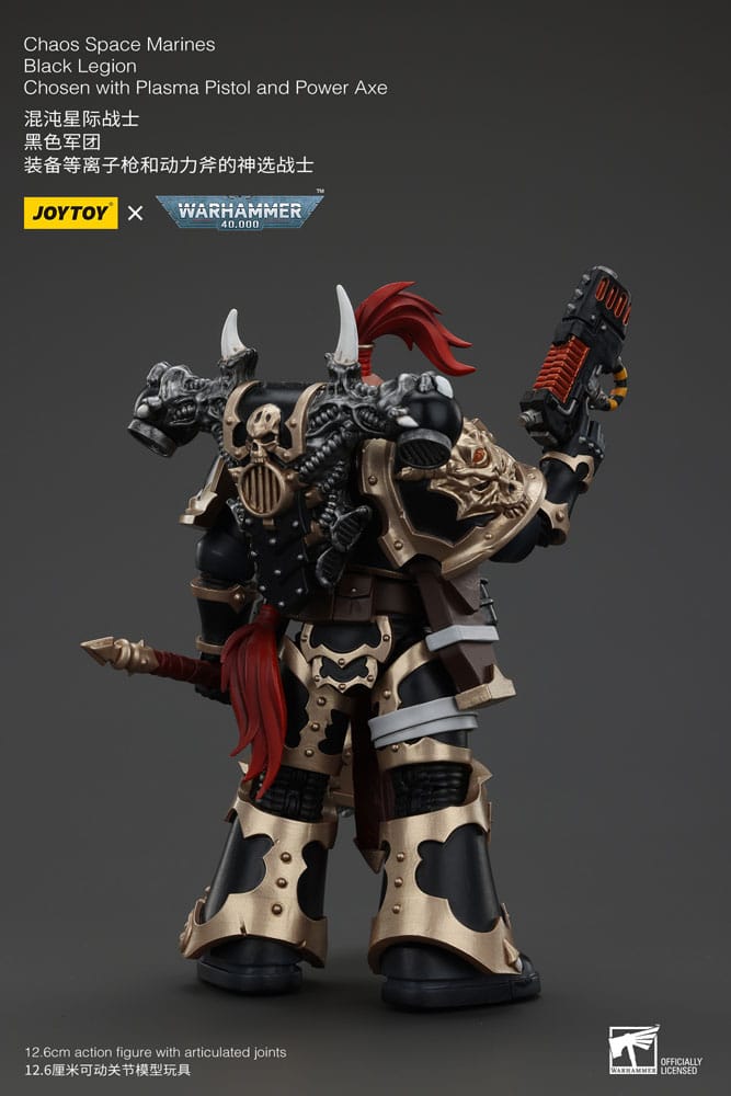 Warhammer 40k Action Figure Chaos Space Marines Black Legion Chosen with Plasma Pistol and Power Axe 20 cm 6927054400959