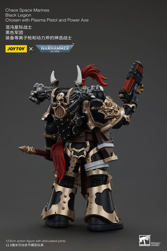 Warhammer 40k Action Figure Chaos Space Marines Black Legion Chosen with Plasma Pistol and Power Axe 20 cm 6927054400959