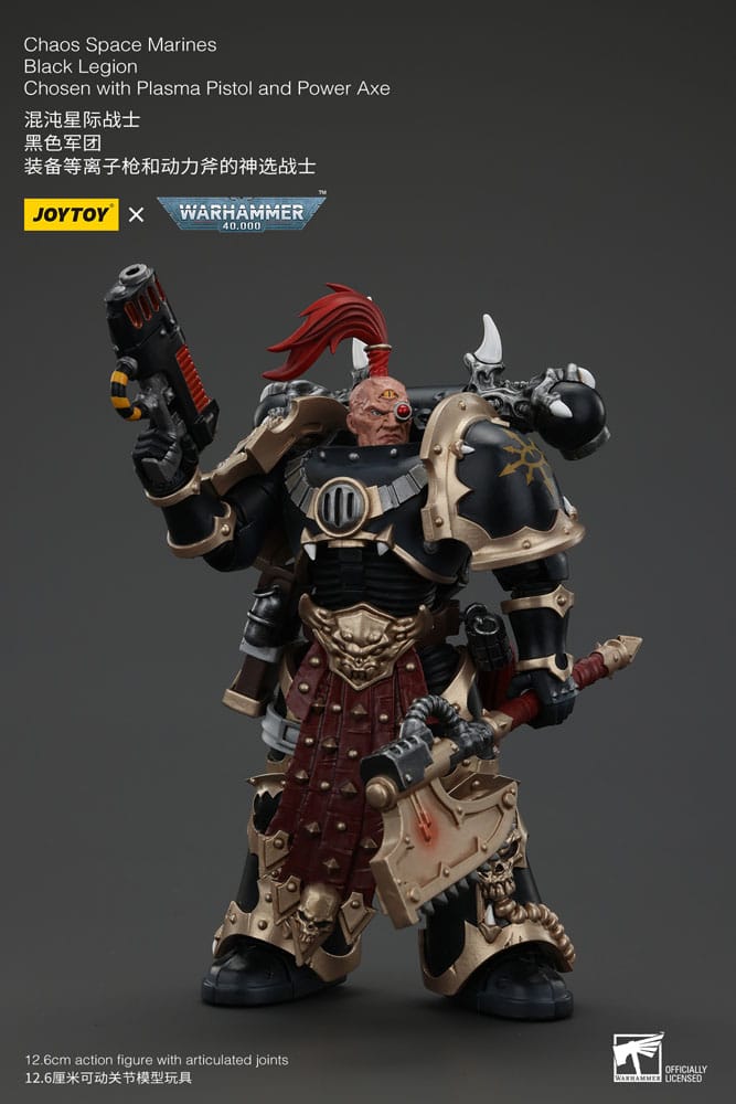 Warhammer 40k Action Figure Chaos Space Marines Black Legion Chosen with Plasma Pistol and Power Axe 20 cm 6927054400959