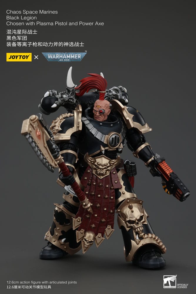 Warhammer 40k Action Figure Chaos Space Marines Black Legion Chosen with Plasma Pistol and Power Axe 20 cm 6927054400959