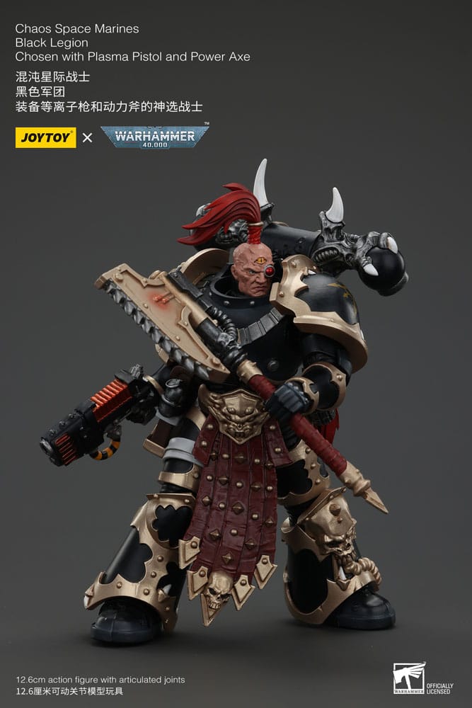 Warhammer 40k Action Figure Chaos Space Marines Black Legion Chosen with Plasma Pistol and Power Axe 20 cm 6927054400959