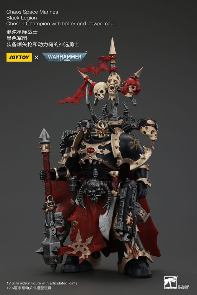 Warhammer 40k Actionfigur Chaos Space Marines Black Legion Chosen Champion with bolter and power maul 20 cm 6927054400997