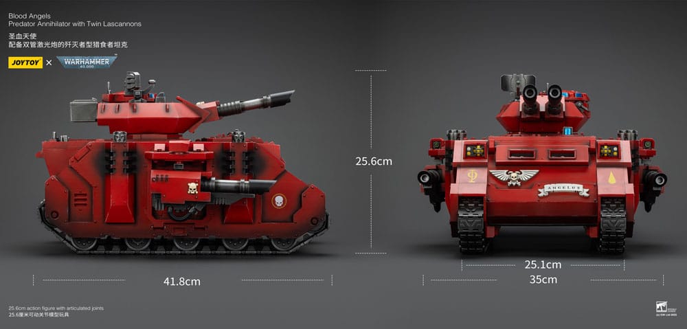Warhammer 40k Action Figure 1/18 Blood Angels Predator Annihilator with Twin Lascannons 26 cm 6927054401499
