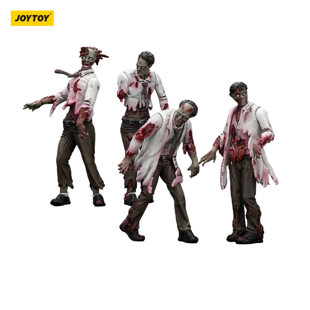 Zombie Dark Source Action Figures 4-Pack Scientists (Male) 8 cm 6927054401604