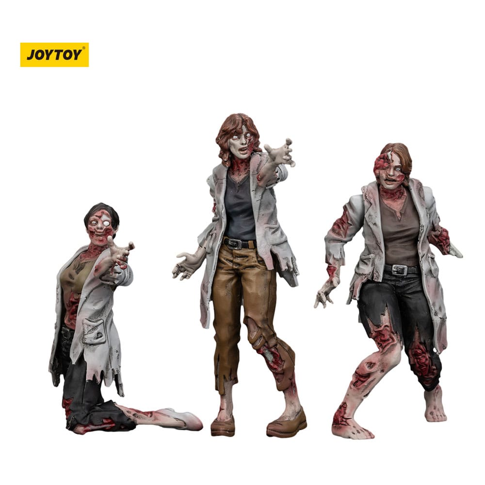 Zombie Dark Source Action Figures 3-Pack Scientists (Female) 8 cm 6927054401611