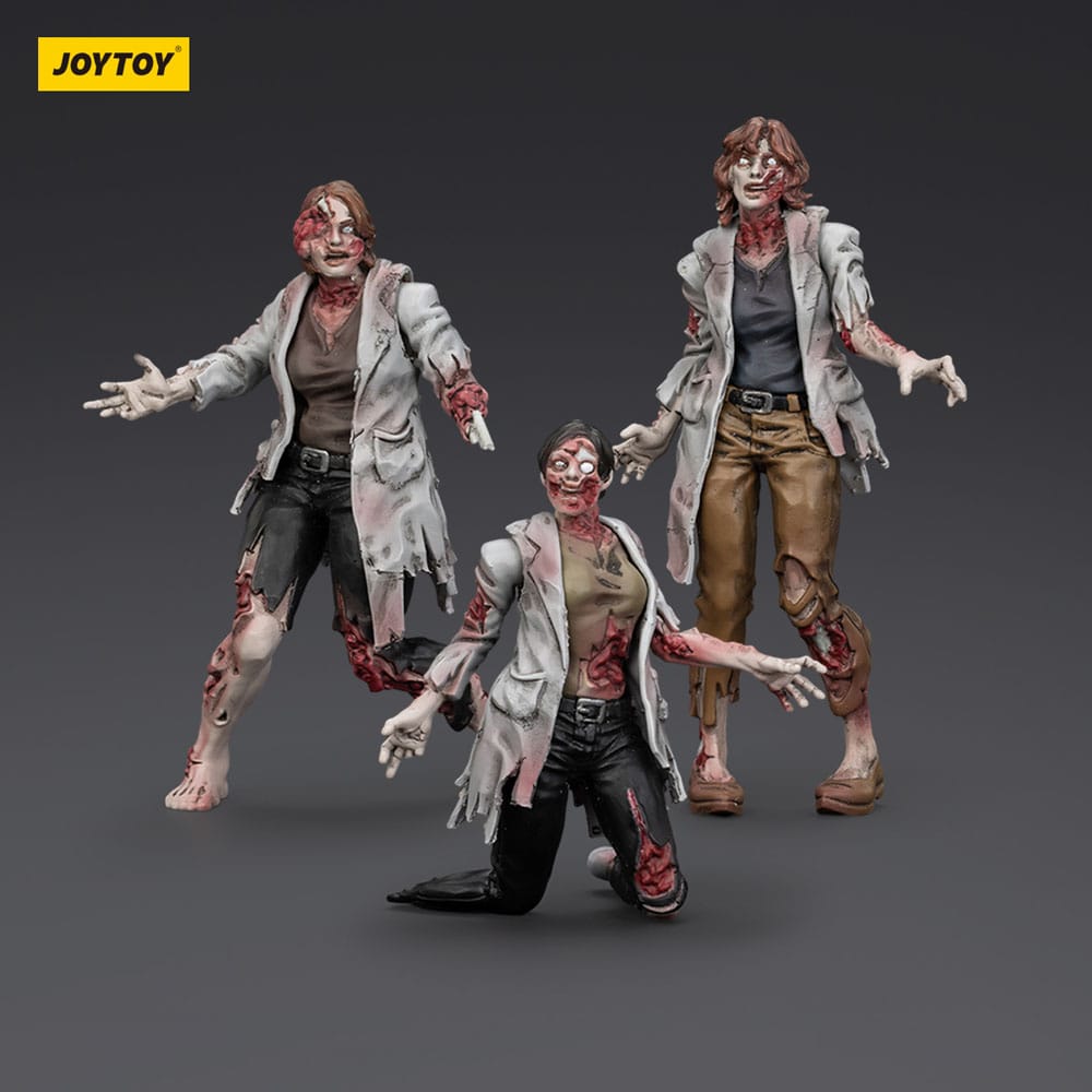 Zombie Dark Source Action Figures 3-Pack Scientists (Female) 8 cm 6927054401611