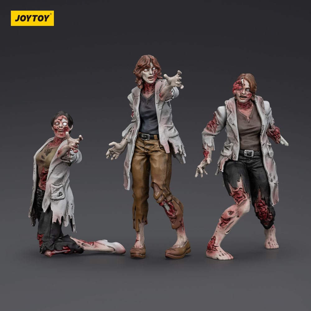 Zombie Dark Source Action Figures 3-Pack Scientists (Female) 8 cm 6927054401611