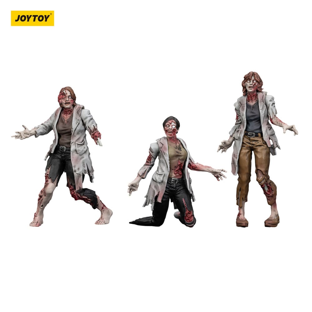 Zombie Dark Source Action Figures 3-Pack Scientists (Female) 8 cm 6927054401611