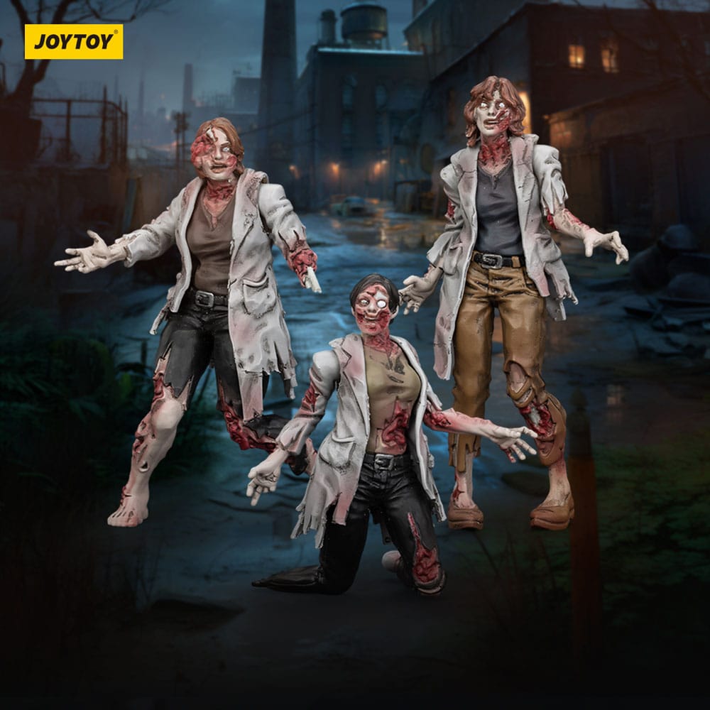 Zombie Dark Source Action Figures 3-Pack Scientists (Female) 8 cm 6927054401611