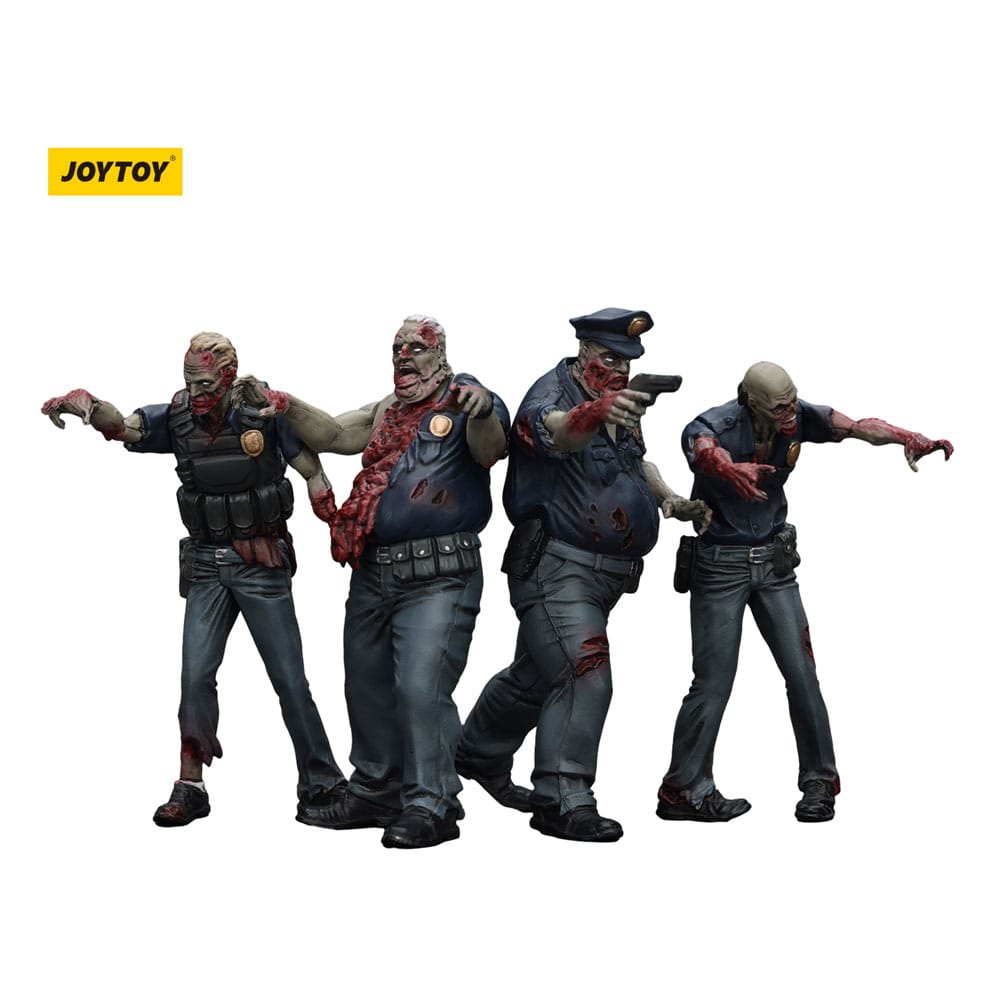 Zombie Dark Source Action Figures 4-Pack Police (Male) 8 cm 6927054401635