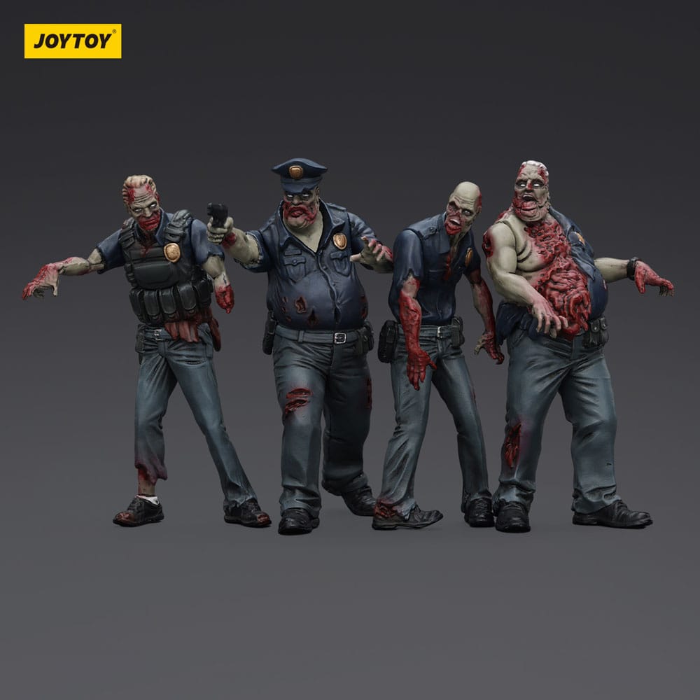 Zombie Dark Source Action Figures 4-Pack Police (Male) 8 cm 6927054401635