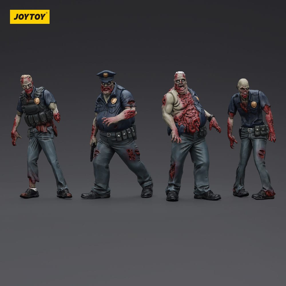 Zombie Dark Source Action Figures 4-Pack Police (Male) 8 cm 6927054401635