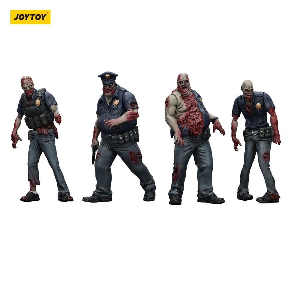 Zombie Dark Source Action Figures 4-Pack Police (Male) 8 cm 6927054401635