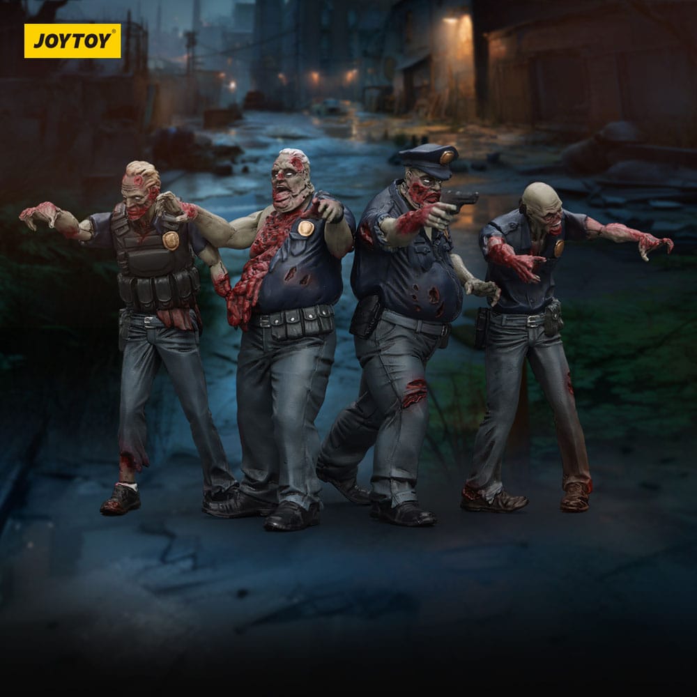 Zombie Dark Source Action Figures 4-Pack Police (Male) 8 cm 6927054401635