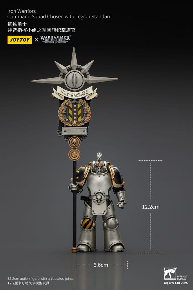 Warhammer The Horus Heresy Action Figure 1/18 lron Warriors Command Squad Chosen with Legion Standard 12 cm 6927054401765