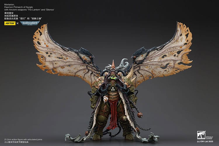 Warhammer 40k Action Figure 1/18 Mortarion Daemon Primarch of Nurgle with Ancient weapons The Lantern and Silence 21 cm 6927054402564
