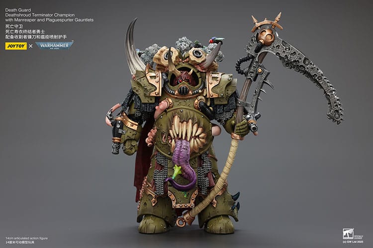 Warhammer 40k Action Figure 1/18 Death Guard Deathshroud Terminator Championwith Manreaper and Plaguespurter Gauntlets 14 cm  6927054402571