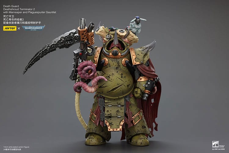 Warhammer 40k Action Figure 1/18 Death Guard Deathshroud Terminator 2 with Manreaper and Plaguespurter Gauntlet 14 cm  6927054402595