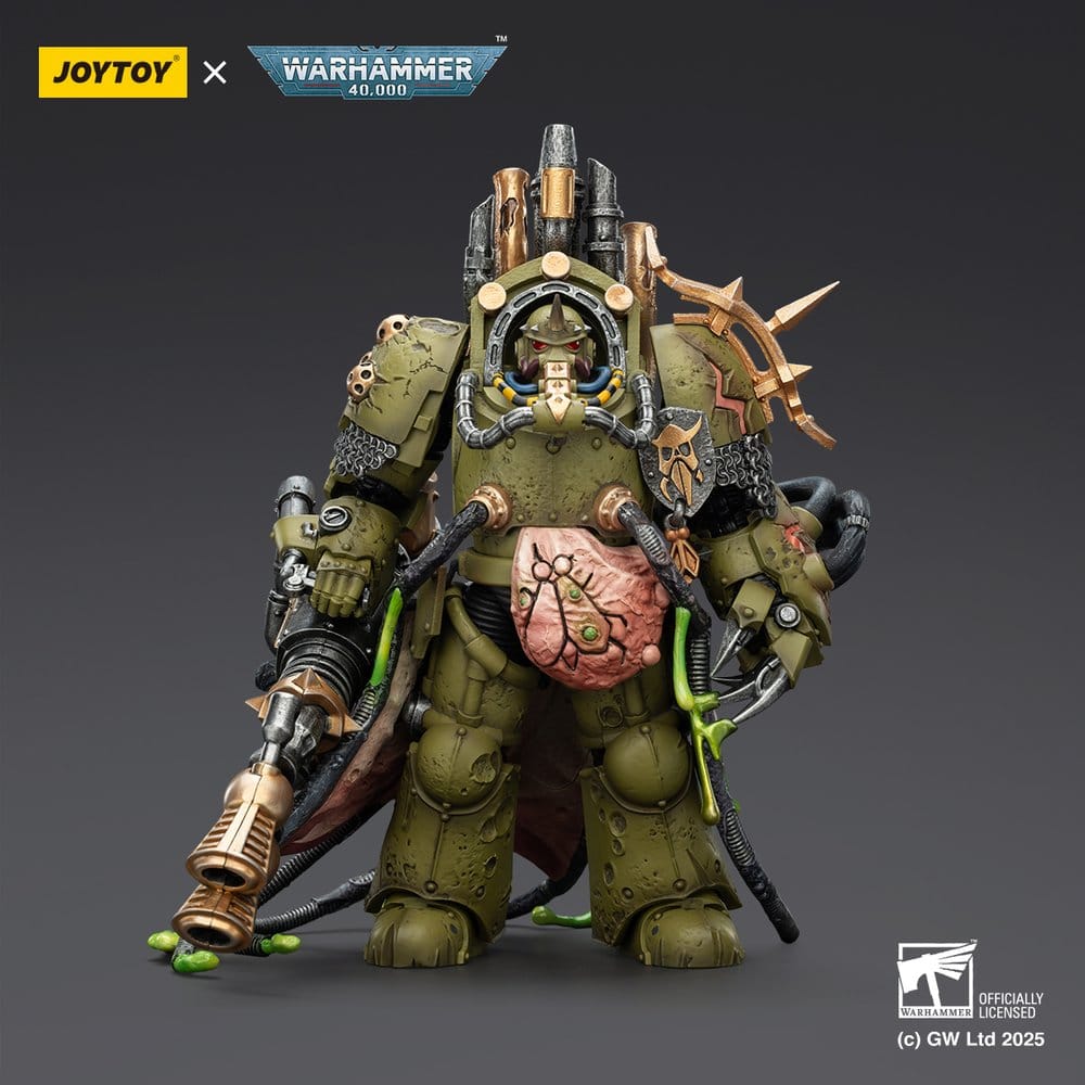 Warhammer 40,000 Action Figure Death Guard Lord of Virulence with Power Fist and Twin Plague Spewer 14 cm 6927054402908