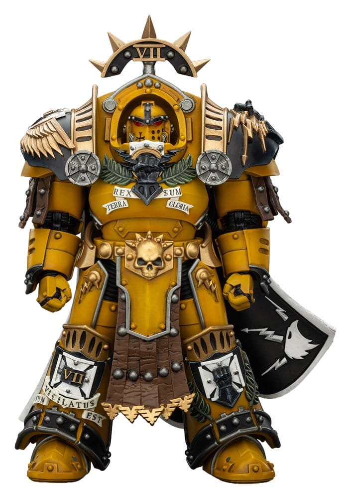 Warhammer Imperial Fists Action Figure Legion Praetor in Tartaros Terminator Armourwith Power Sword and Vigil Storm Shield 14 cm 6927054403295