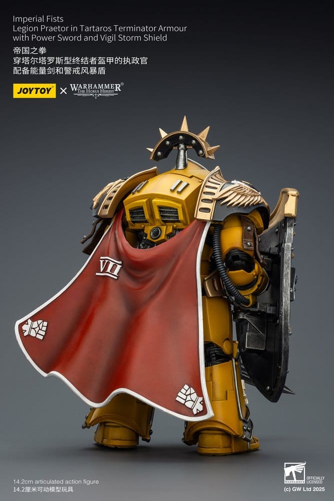Warhammer Imperial Fists Action Figure Legion Praetor in Tartaros Terminator Armourwith Power Sword and Vigil Storm Shield 14 cm 6927054403295