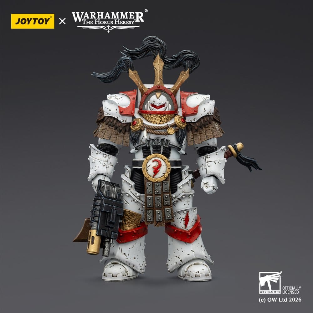 Warhammer 40,000 Action Figure White Scars Legion Praetor in Cataphractii Terminator Armour with Cyber Hawk Chogorian sword and combi-melta 14 cm 6927054403486