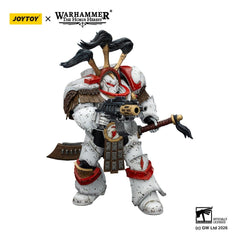 Warhammer 40,000 Action Figure White Scars Legion Praetor in Cataphractii Terminator Armour with Cyber Hawk Chogorian sword and combi-melta 14 cm 6927054403486