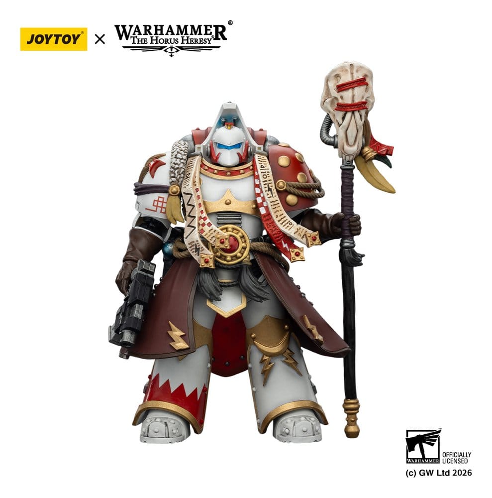 Warhammer 40,000 Action Figure White Scars Stormseer Consulwith Force Staff and Bolt Pistol 12 cm 6927054403585