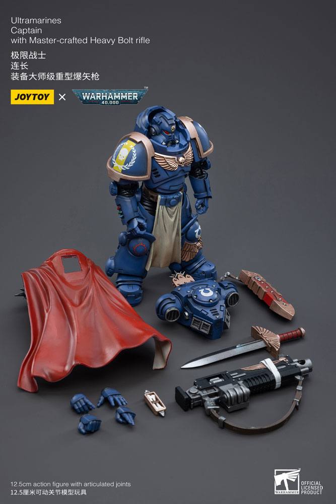 Warhammer 40k Action Figure 1/18 Ultramarines Captain with Master-Crafted Heavy Bolt Rifle 12 cm 6973130373556