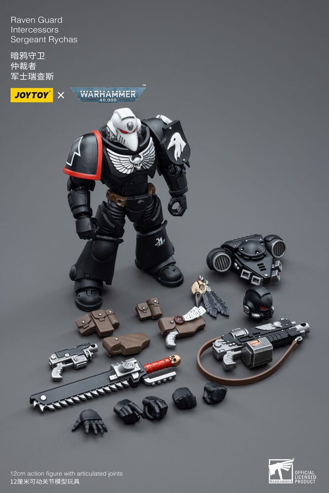 Warhammer 40k Action Figure 1/18 Raven Guard Intercessors Sergeant Rychas 12 cm 6973130374577