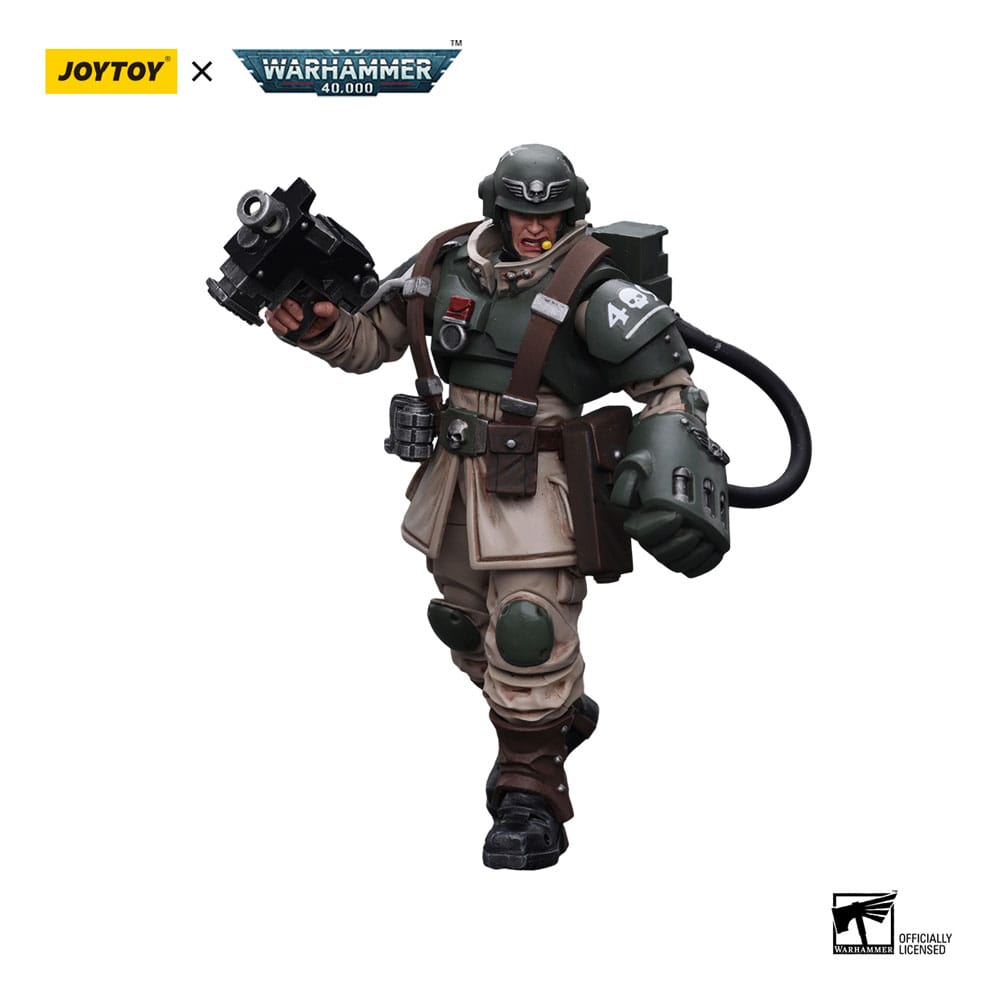 Warhammer 40k Action Figure 1/18 Astra Militarum Cadian Command Squad Veteran Sergeant with Power Fist 12 cm 6973130377936