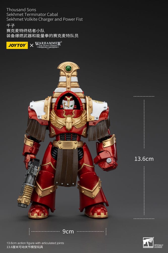 Warhammer The Horus Heresy Action Figure 1/18 Thousand Sons Sekhmet Terminator Cabal Sekhmet Volkite Charger and Power Fist 14 cm 6973130378612