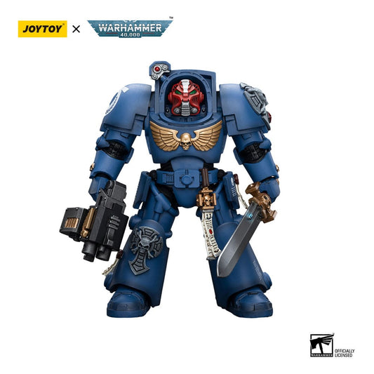 Warhammer 40k Action Figure 1/18 Ultramarines Terminator Squad Sergeant with Power Sword and Teleport Homer 12 cm 6973130379923