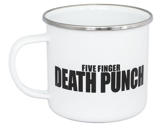 Five Finger Death Punch Enamel Mug White Logo 4039103739780