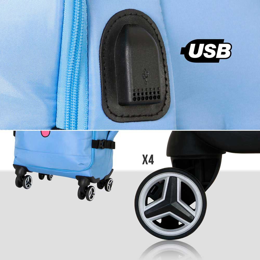 Lilo & Stitch 4-Wheel Cabin Suitcase Stitch Face Blue 55 cm  8445118062410