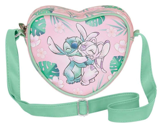 Lilo & Stitch Casual Heart Crossbody Bag Hug Pink 8445118076257