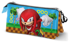 Sonic - The Hedgehog Triple Pencil case SEGA Knuckles Run Multicolour 8445118076875