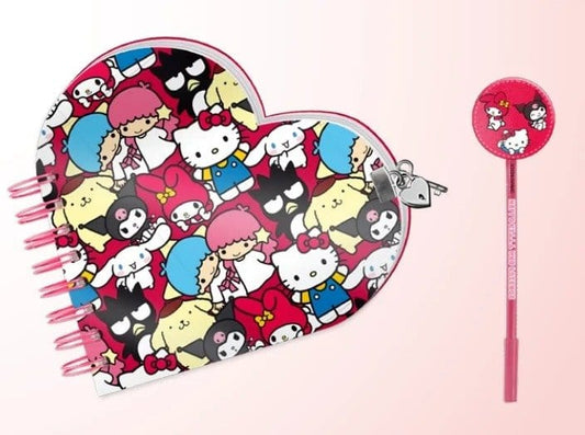 Sanrio Heart Diary & Pen Gift Set Hello Kitty Friends Multicolour 8445118076950